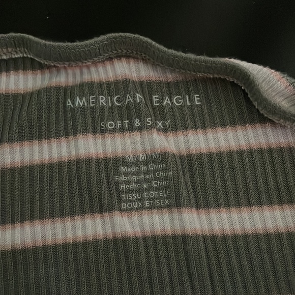 Green pink and white stripe tube top - Picture 2 of 2